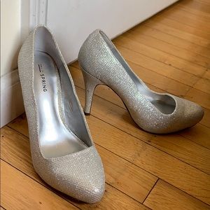 Call it spring silver sequence multigrain heels